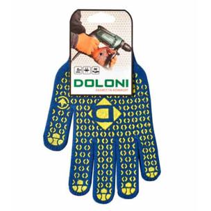 Робочі рукавички DOLONI 646 з точкою ПВХ сині